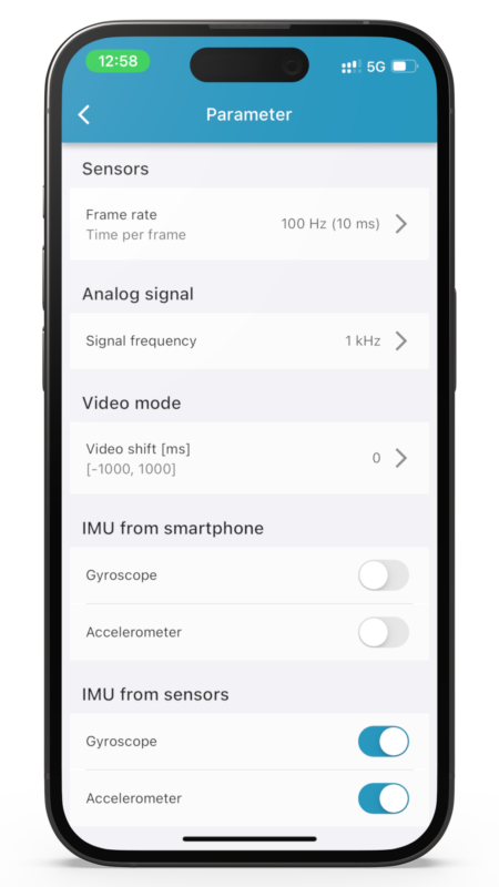 loadapp IMU and fyroscope data loadsol pro