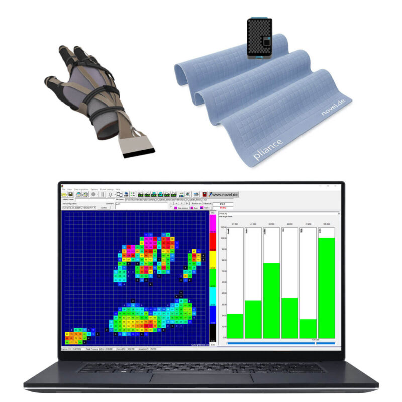 pliance hand pressure sensor mat and glove